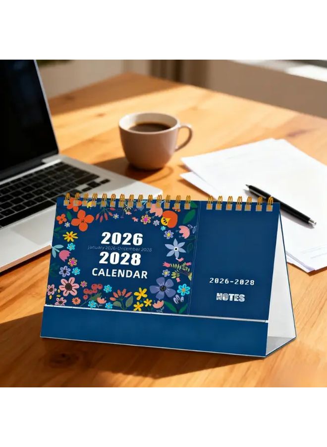 Blue 2026 2028 Monthly Planner Calendar With 365 Day Countdown Dated Pages For Office Organization - Image 1